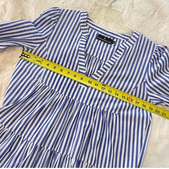 Pomander Place Blue White Stripe Cotton Poplin Kenzo Dress, Size M - Tuckernuck - Picture 3 of 7